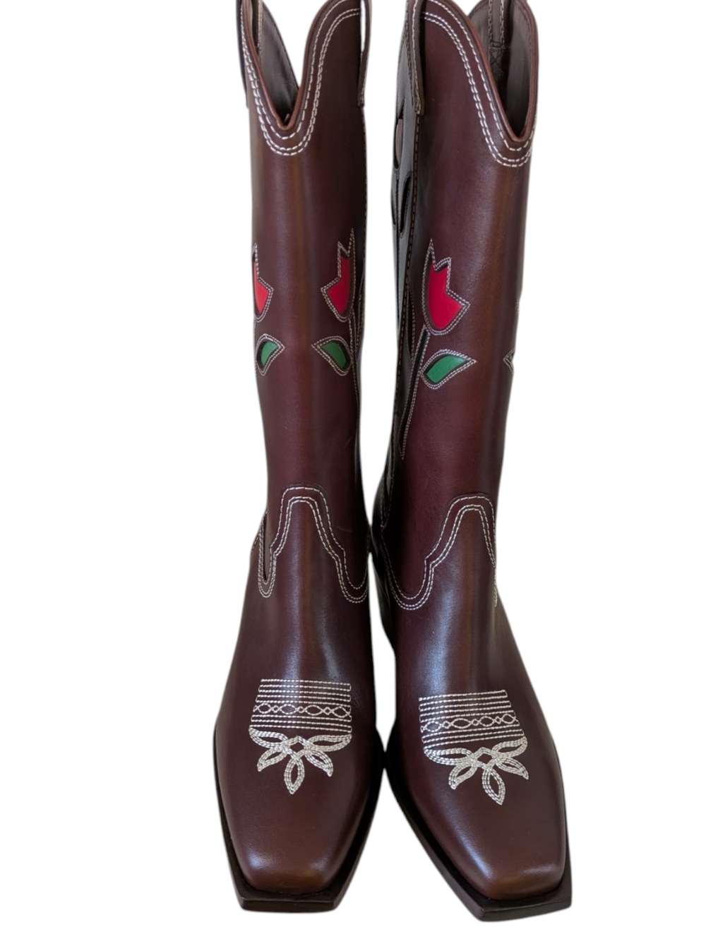 Randall Loeffler Espresso Vachetta with Tulips Wilder Boots...Size 9 - Picture 6 of 10